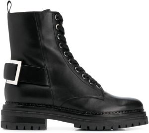 Sergio Rossi buckle-embellished combat boots Black