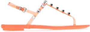 Sergio Rossi crystal-embellished 15mm sandals Orange