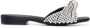 Sergio Rossi crystal-embellished flat sandals Silver