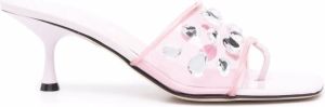 Sergio Rossi crystal-embellished mules Pink