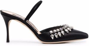 Sergio Rossi crystal-embellished pointed-toe pumps Black