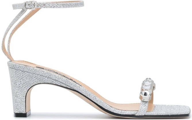 Sergio Rossi crystal glitter sandals Silver