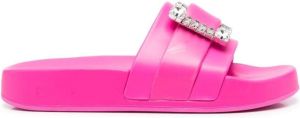 Sergio Rossi embellished buckle slides Pink