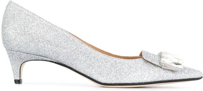 Sergio Rossi embellished pointed pumps Silver