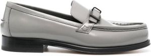 Sergio Rossi engraved logo-buckle detail loafers Grey