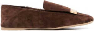 Sergio Rossi engraved-logo detail loafers Brown