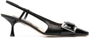 Sergio Rossi engraved-logo detail pumps Black