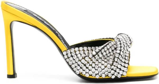 Sergio Rossi Evangelie 95mm crystal-embellished mules Yellow