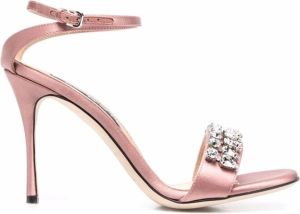 Sergio Rossi Godiva crystal-embellished sandals Pink