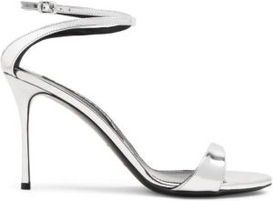 Sergio Rossi Godiva leather sandals Silver