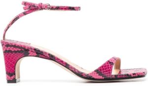 Sergio Rossi Grazie Sergio snakeskin-print sandals Pink