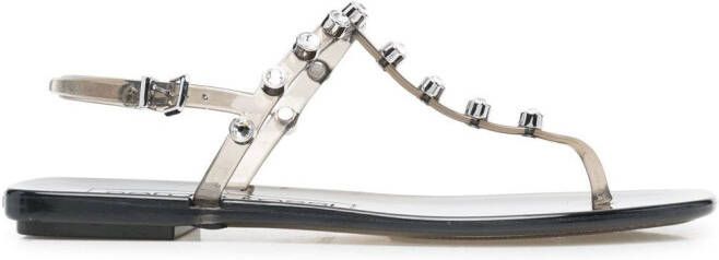 Sergio Rossi Jelly crystal-embellished sandals Grey