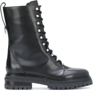 Sergio Rossi lace-up combat boots Black