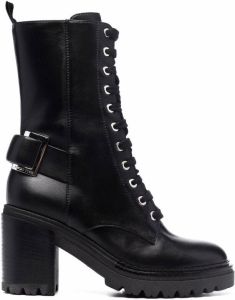 Sergio Rossi lace-up leather boots Black