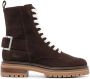 Sergio Rossi lace-up suede ankle boots Brown - Thumbnail 1