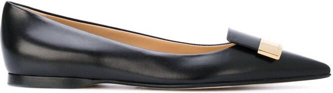 Sergio Rossi logo plaque ballerinas Black