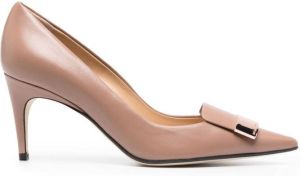 Sergio Rossi logo-plaque pointed pumps Pink