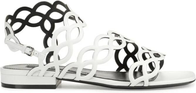 Sergio Rossi Mermaid leather sandals White