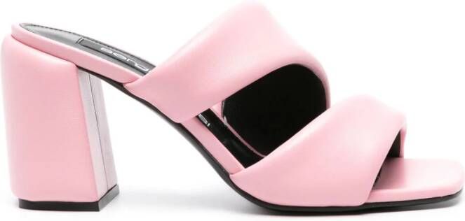Sergio Rossi padded leather mules Pink
