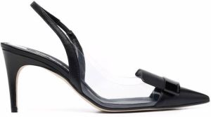 Sergio Rossi panelled pointed pumps Black