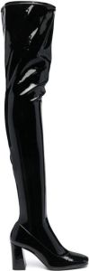 Sergio Rossi patent-leather thigh-high boots Black