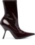 Sergio Rossi pointed-toe 100mm high-shine boots Red - Thumbnail 1