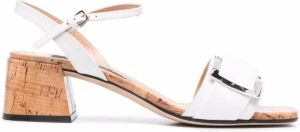 Sergio Rossi Prince 55mm buckle-detail sandals White