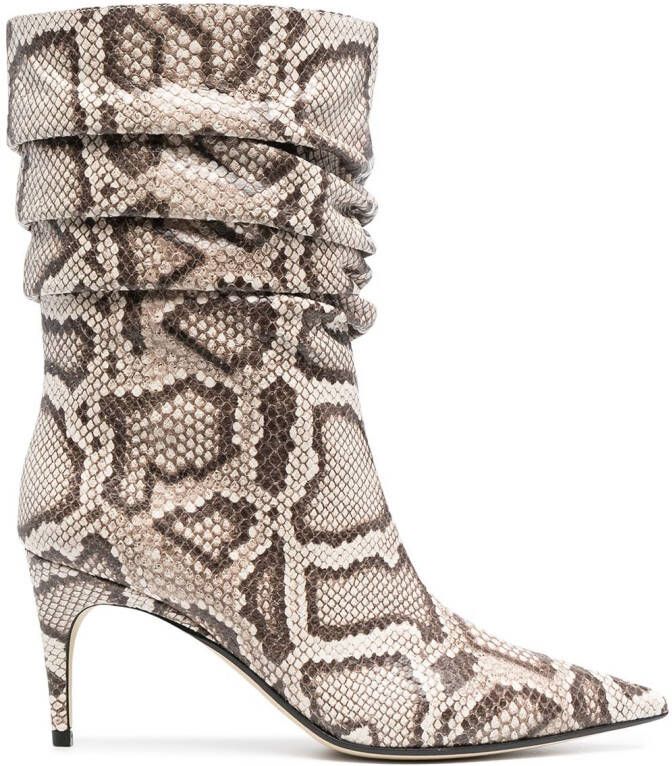 Sergio Rossi Rock snake-effect boots Neutrals