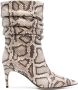 Sergio Rossi Rock snake-effect boots Neutrals - Thumbnail 1