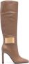 Sergio Rossi round-toe 100mm leather boots Brown - Thumbnail 1