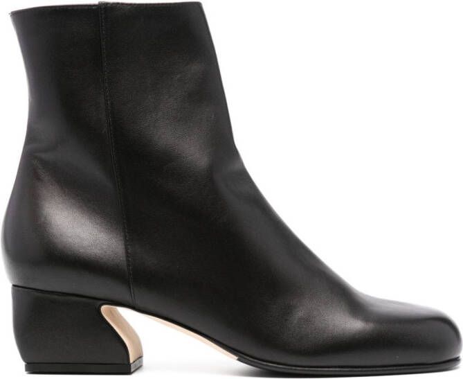 Sergio Rossi round-toe 60mm leather boots Black
