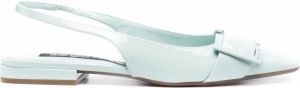 Sergio Rossi slingback glossy ballerina shoes Blue