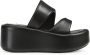 Sergio Rossi Spongy leather wedge sandals Black - Thumbnail 1