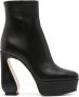 Sergio Rossi square-toe 140mm leather boots Black - Thumbnail 1