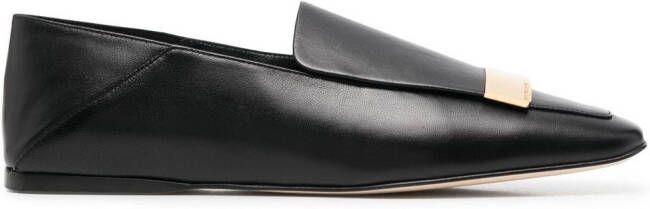 Sergio Rossi square-toe leather loafers Black