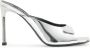 Sergio Rossi SR Liya 95mm leather mules Silver - Thumbnail 1