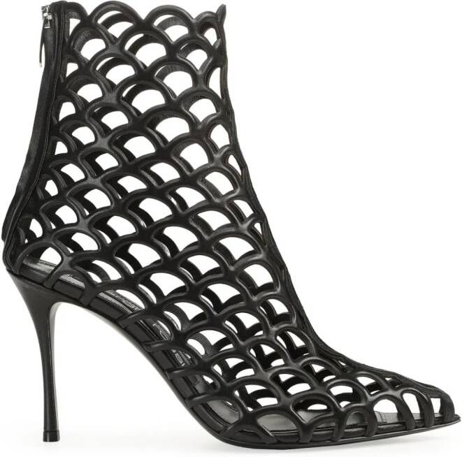 Sergio Rossi SR Mermaid 90mm perforated ankle boots Black