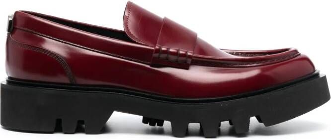 Sergio Rossi Sr Signature penny loafers Red