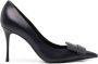 Sergio Rossi Sr1 95mm leather pumps Blue - Thumbnail 1