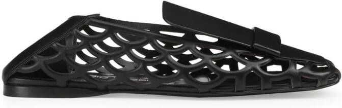 Sergio Rossi Sr1 Mermaid leather loafers Black