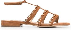 Sergio Rossi stud-embellished leather sandals Brown