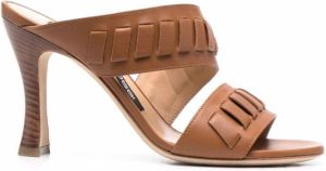 Sergio Rossi Tied-Up 90mm leather sandals Brown