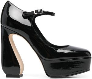 Si Rossi 125mm platform pumps Black