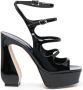 Si Rossi 130mm sculpted-heel platform sandals Black - Thumbnail 1