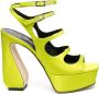 Si Rossi 140mm platform leather sandals Green - Thumbnail 1