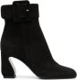 Si Rossi 85mm square-toe leather boots Black - Thumbnail 1
