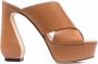 Si Rossi 90mm platform leather mules Brown - Thumbnail 1