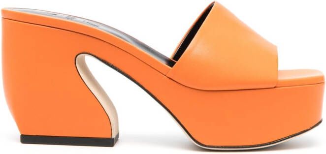 Si Rossi 95mm sculpted-heel mules Orange