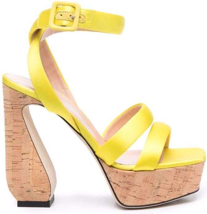 Si Rossi Antonia satin sandals Yellow