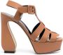Si Rossi caged 125mm leather sandals Brown - Thumbnail 1
